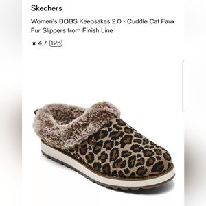 Skechers Women's BOBS Keepsakes 2.0 - Cuddle Cat Faux Fur Slippers Size 8